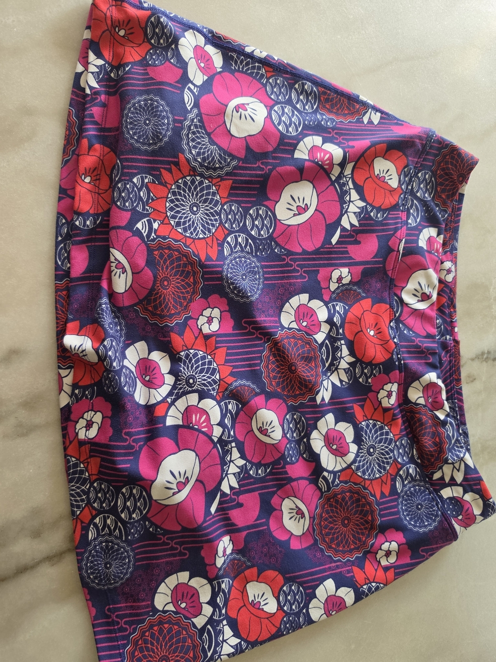 Title Nine Floral Athletic Skort in Navy, Pink & Red